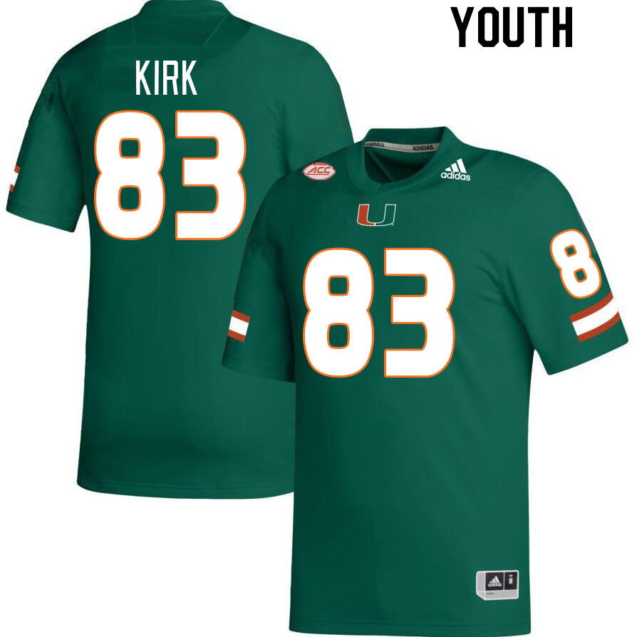 Youth #83 Shemar Kirk Miami Hurricanes College Football Jerseys Stitched Sale-Green